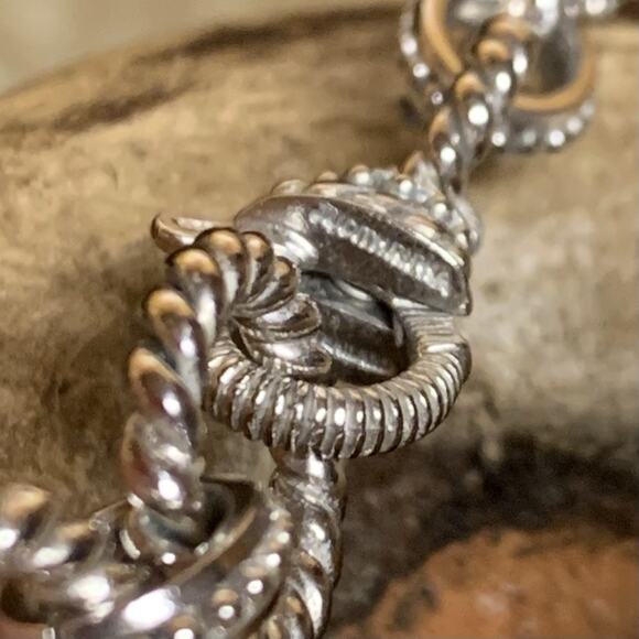 Judith Ripka Chain 19 Inches Sterling Silver Roped and Beaded Links - Picture 8 of 8